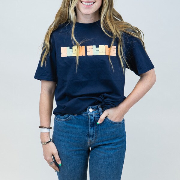 pastel utah state tshirt navy